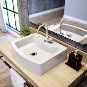 Kit Cuba RT41 com Torneira C50 e Válvula 1 Polegada ABS e Sifão Pvc e Flexível Compace Branca