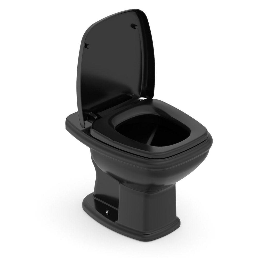 Vaso Sanitário Convencional com Assento Queda Amortecida Fit Plus Celite Preto Brilhante