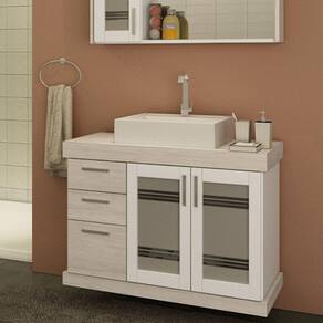 Gabinete para Banheiro 80cm 3 Gavetas 2 Portas Imola Darabas Agardi Mezzo Blanco