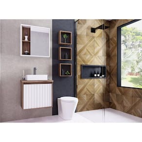 Espelheira para Banheiro 60cm 1 Porta Alice Darabas Agardi Branco