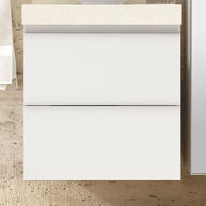 Gabinete para Banheiro Suspenso 60cm sem Lavatório Bumi Branco/Branco