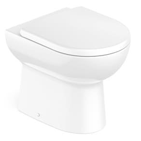 Vaso Sanitário Convencional com Assento Termofixo Queda Amortecida Smart Celite Branco Brilhante