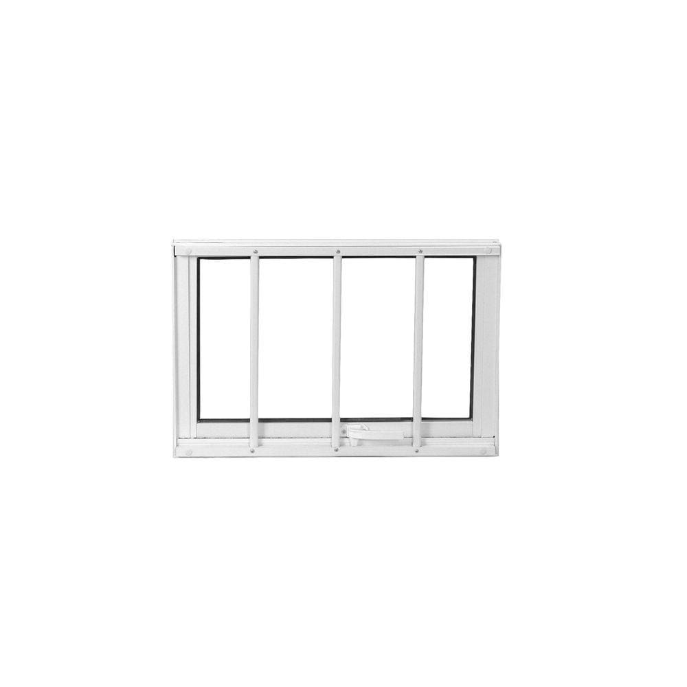 Janela de Alumínio Maxim-ar 40x60cm com Grade e Vidro Liso Soft MGM Branco