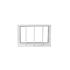 Janela de Alumínio Maxim-ar 50x50cm com Grade e Vidro Liso Soft MGM Branco