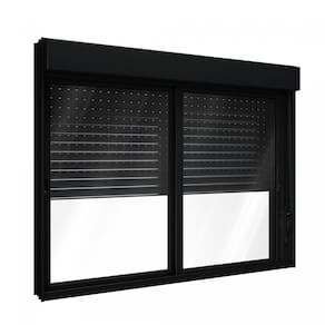Janela de Alumínio Veneziana 120x150cm com Persiana Black Out Integrada Lucasa Alumínio Preto