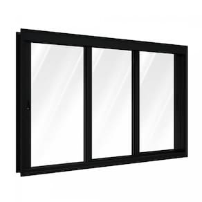 Janela de Alumínio de Correr 100x150cm 3 Folhas Lucasa Alumínios Preto
