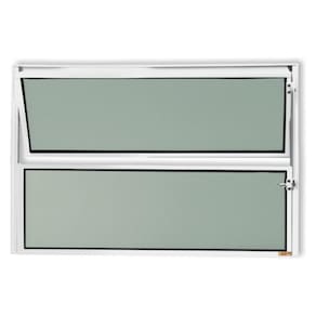 Janela de Alumínio Basculante 40x60cm Vidro Mini Boreal Master Brimak Branco
