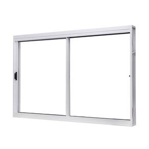 Janela de Aço de Correr Lateral 100x120cm 2 Folhas Vidro Liso Unic Sol Ramassol Branco
