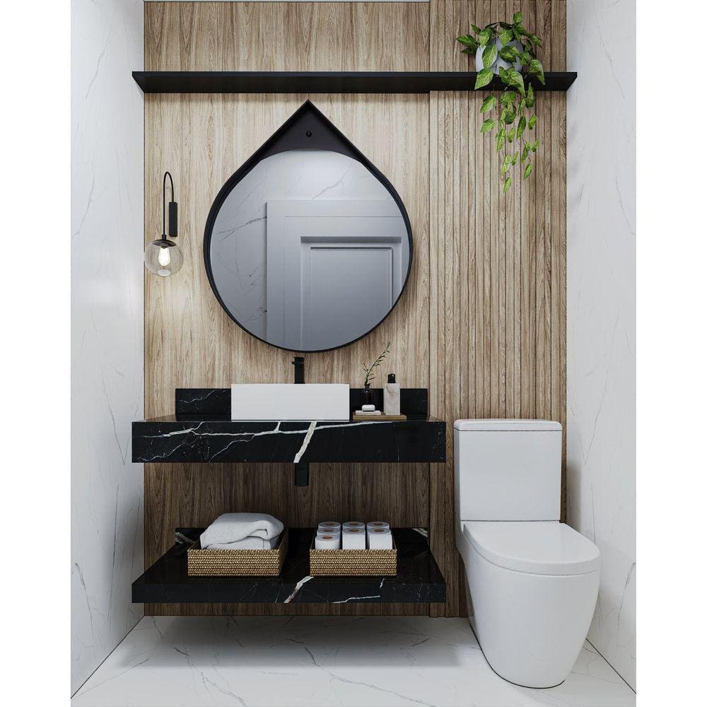 Bancada em Porcelanato 60/80/100cm Sem Cuba Darabas Agardi Preto