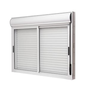 Janela de Alumínio Veneziana com Persiana Integrada 120x150cm 2 Folhas Moveis Brize Ramassol Branco