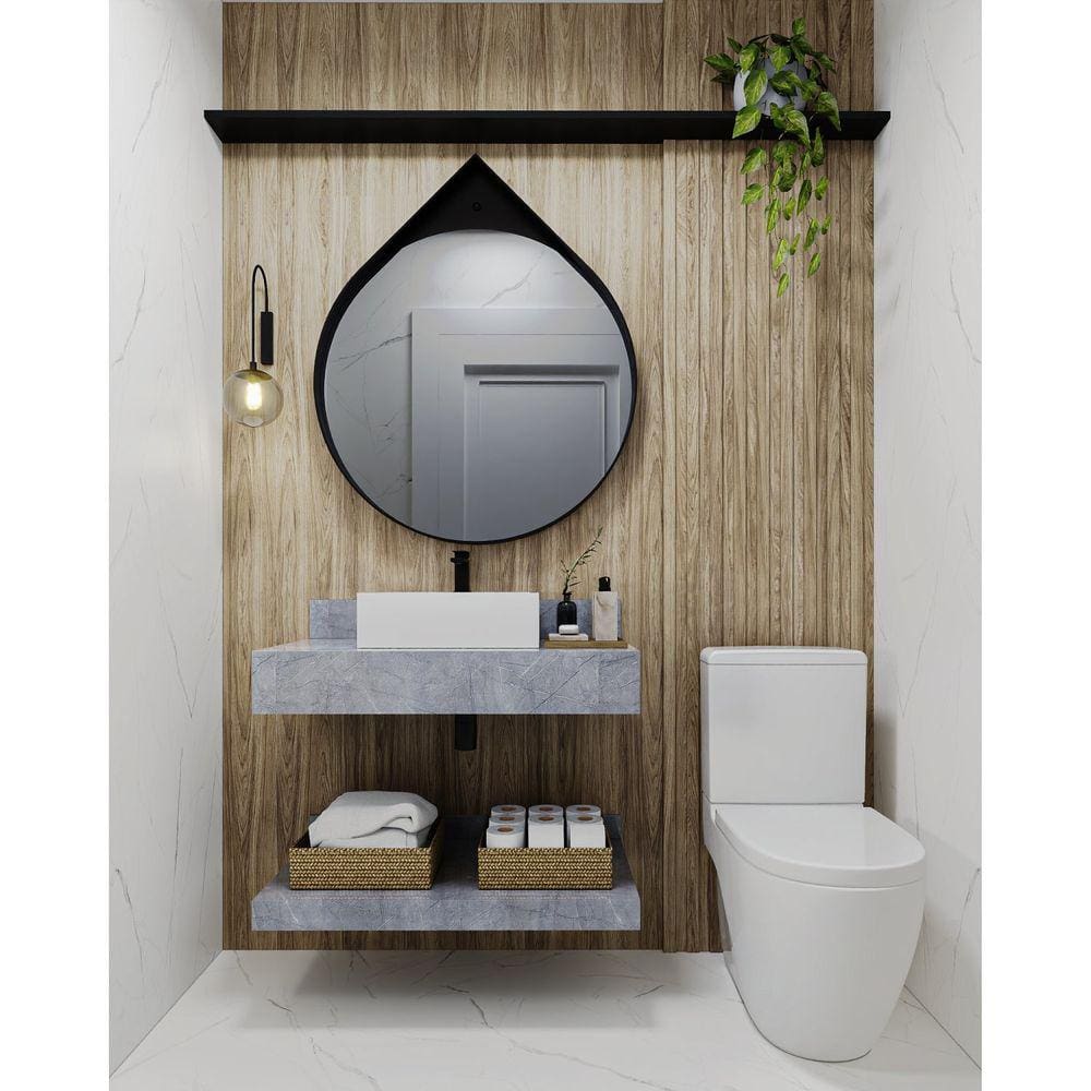 Prateleira em Porcelanato para Banheiro 60/80/100cm Darabas Agardi Grafite