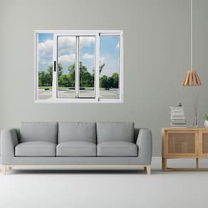 Janela Vitrô de Alumínio 2 Folhas 100 x 100cm Linha 25 Esquadrias Bergame Branco