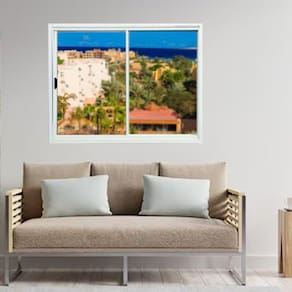 Janela Vitrô de Alumínio 2 Folhas 100 x 150cm Modular Esquadrias Bergame Branco