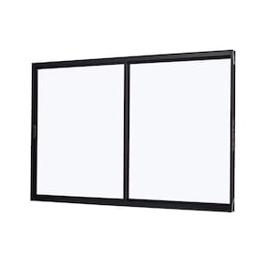 Janela de Alumínio de Correr Lateral 100x150cm 2 Folhas e Vidro Liso Ultra Ramassol Preto
