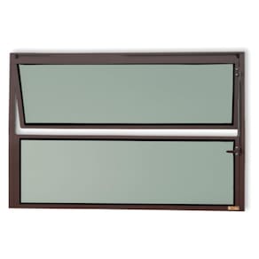 Janela de Alumínio Basculante 40x40cm Vidro Mini Boreal Master Brimak Corten