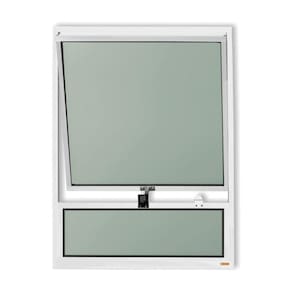 Janela de Alumínio Maxim-Ar com Bandeira 80x80cm Vidro Mini Boreal Plus Brimak Branco