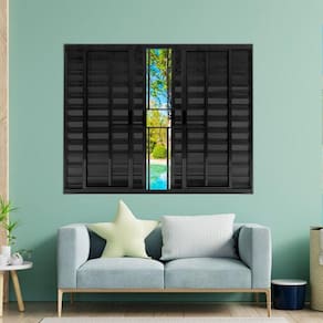 Janela Veneziana de Alumínio 6 Folhas 100 x 150cm Modular com Grade Esquadrias Bergame Preto