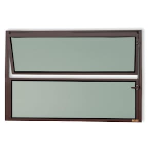 Janela de Alumínio Basculante 40x60cm Vidro Mini Boreal Master Brimak Corten