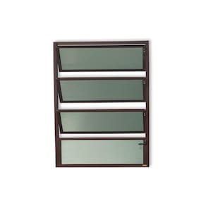 Janela de Alumínio Basculante 80x80cm Vidro Mini Boreal Plus Brimak Corten