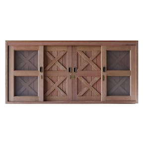 Janela de Correr com Tela 6 Folhas Celeiro 120cmx160cm MaderSilva Marrom