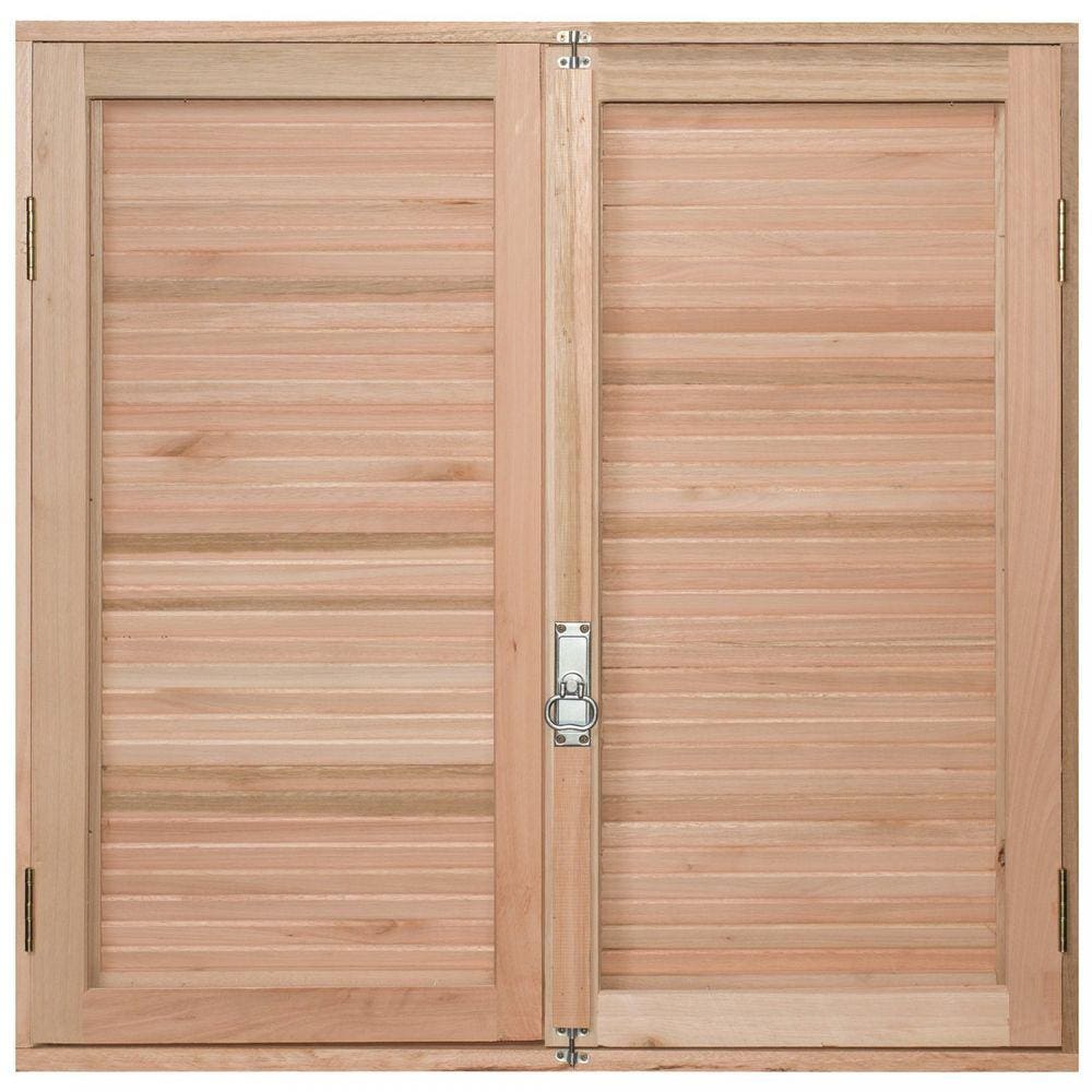 Janela de Madeira Veneziana 120x100cm Com Caixilho 8,5cm EWK 140 Rondosul Marroml