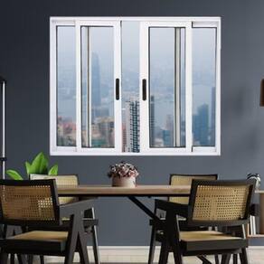Janela Vitrô de Alumínio 4 Folhas 100 x 120cm Linha 25 Branco