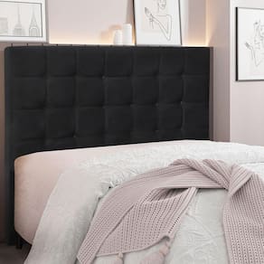 Cabeceira Casal 140cm Veludo Verona Spezzia Preto