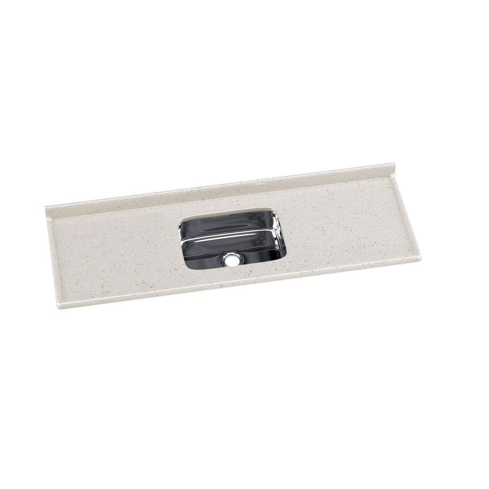 Cuba para Cozinha em Mármore Sintético com Cuba em Aço Inox 160cmx55cm AJ Rorato Travertino