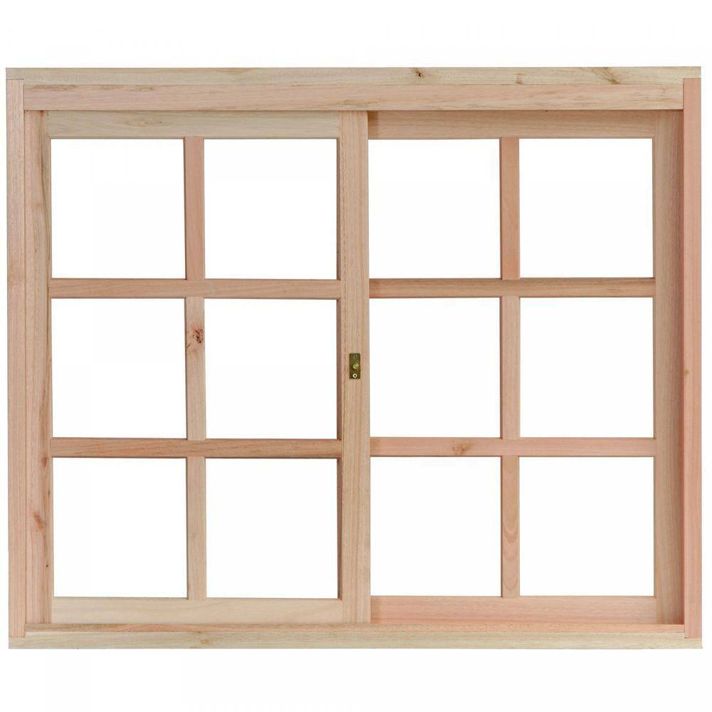 Janela de Madeira de Correr 100x100cm Com Caixilho 9,4cm EWK 390 Rondosul Marroml