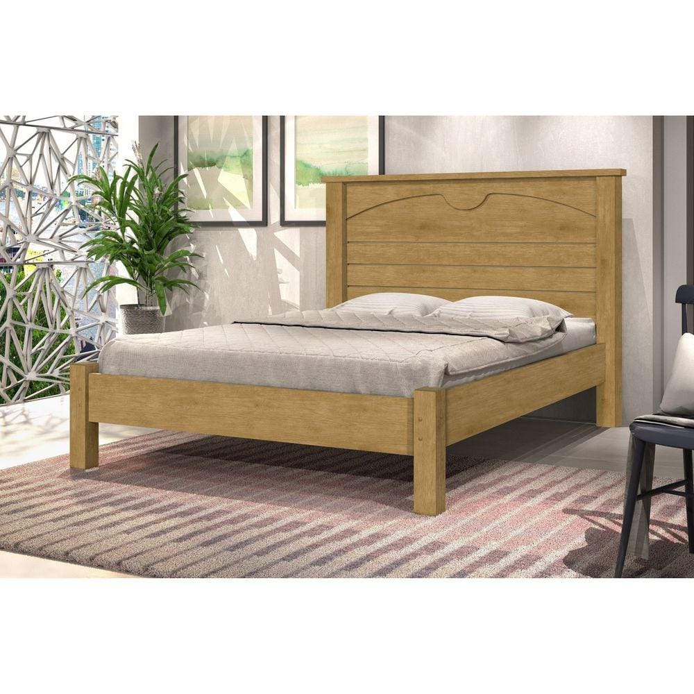 Cama Casal em MDF 203cm x 145cm Lion Marrom