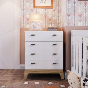 Cômoda Infantil 4 Gavetas Linha Favo de Mel Completa Móveis Branco
