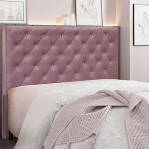 Cabeceira Casal 140cm Veludo Tânia Spezzia Uva