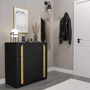 Cômoda 3 Gavetas Quartzo CabeCasa MadeiraMadeira Preto