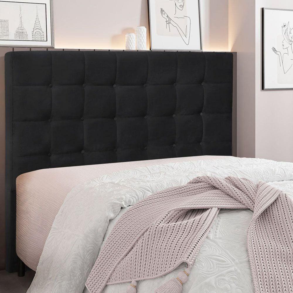 Cabeceira Queen 160cm Veludo Verona Spezzia Preto