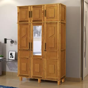 Guarda-Roupa Solteiro 1 Espelho 6 Portas e Cabideiros Rodmóveis Ipê