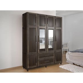 Guarda-roupa Casal com Espelho 10 Portas 2 Gavetas Maceió Imbuia Marroml