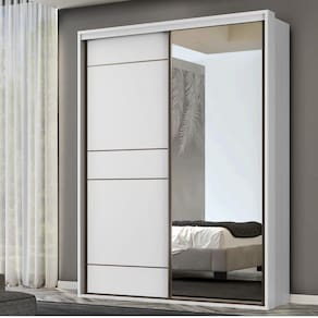 Guarda-Roupa Solteiro 2 Portas 3 Gavetas Qualita Branco