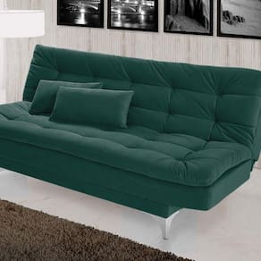 Sofá Cama 3 Lugares Pratic Império Estofados Verde