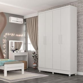 Guarda Roupa Solteiro 4 Portas 2 Gavetas Amsterdam Tcil Móveis Neve