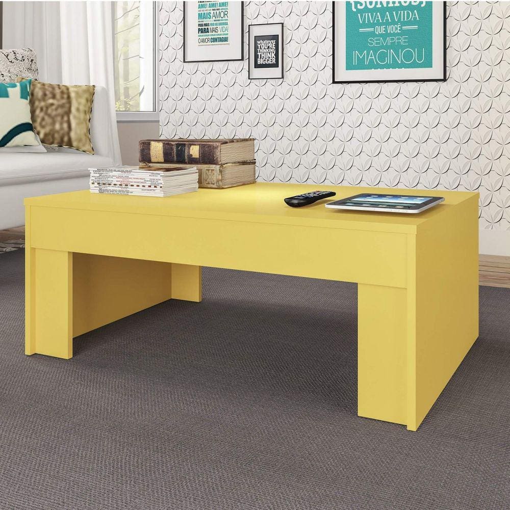 Mesa de Centro Pradda Atualle Móveis Amarelo Acetinado