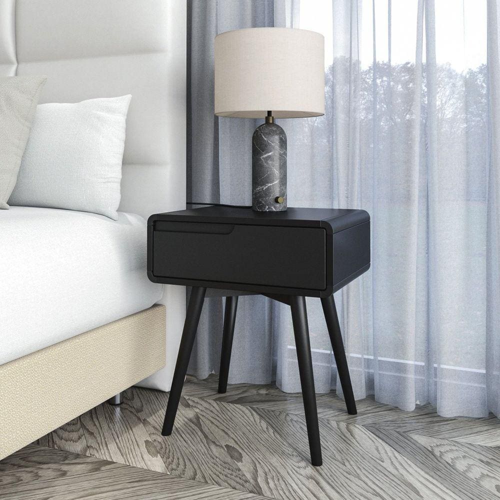 Mesa de Cabeceira Direita com Pés Kairos Preto