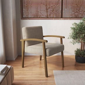 Poltrona Decorativa em Algodão Doha Yescasa Bege