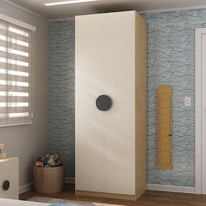 Guarda Roupa Infantil Modulado 2 Portas com Cabideiro Joy Kids Cabecasa Madeiramadeira Cinza/Avena