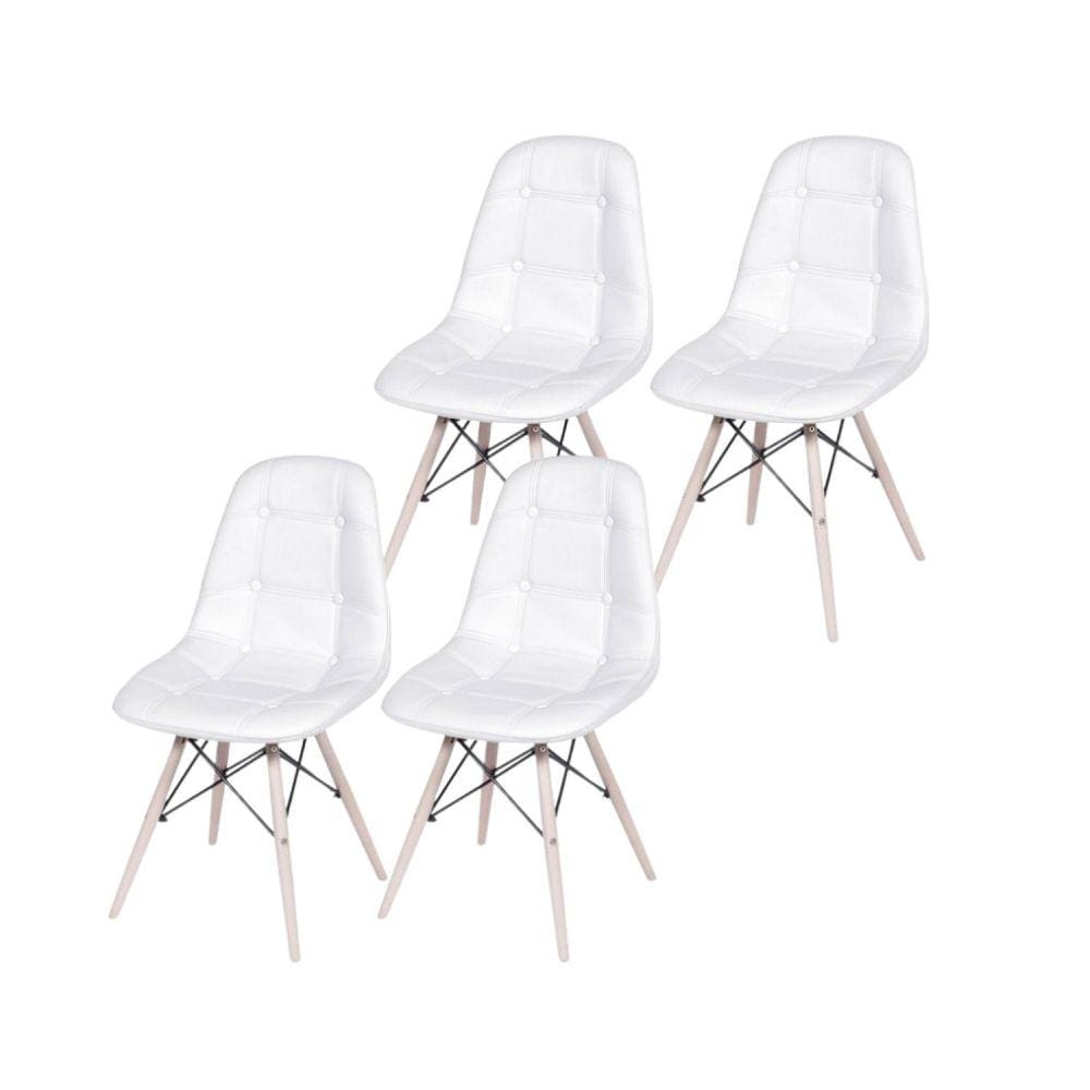 Kit 4 Cadeiras Botonê DKR OR Design Branco