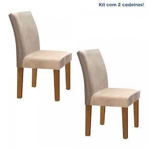 Kit 2 Cadeiras Estofadas Espanha Espresso Móveis Ypê/Suede Pena