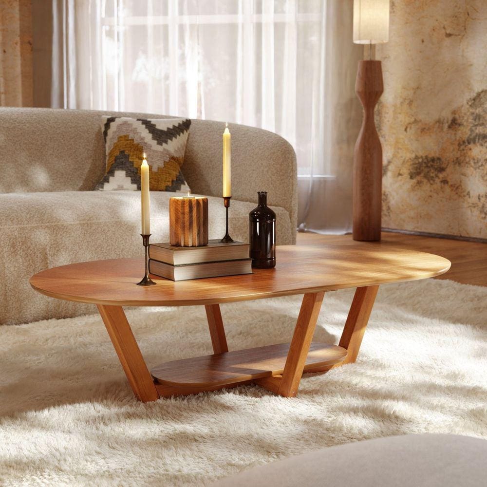 Mesa de Centro 120 Cm X 68 Cm Elegance Marrom