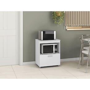 Balcão Multiuso 1 Porta 1 Nicho 1 Prateleira 70cm Movelbento Branco