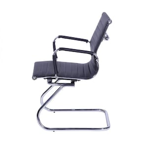 Cadeira para Escritório Interlocutor Base Fixa Esteirinha Sintético 3301 Or Design Preto
