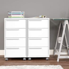 Conjunto 2 Gaveteiros com 4 Gavetas Maia Branco