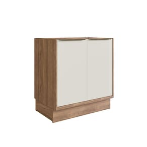 Balcão de Cozinha 80cm 2 Portas Viena Herval Louro Freijó/Argila